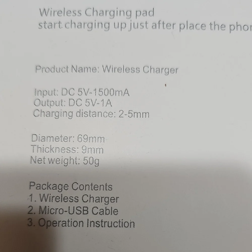 Wireless Charging Pad NWT DC 5V
